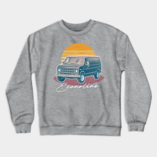 Retro Ford Econoline Faded Retro Sunset Design Crewneck Sweatshirt